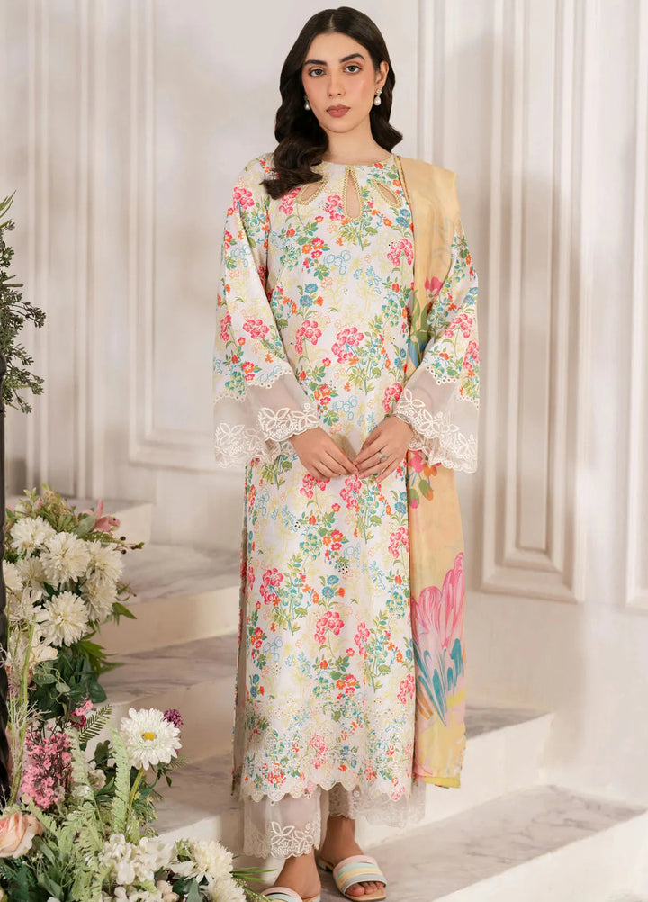 Hana Pret Embroidered Cotton Cambric 3 Piece Suit Razzle