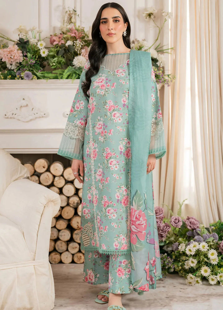 Hana Pret Embroidered Cotton Cambric 3 Piece Suit Spree