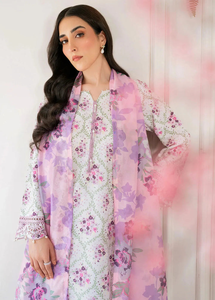 Hana Pret Embroidered Cotton Cambric 3 Piece Suit Violetbloom