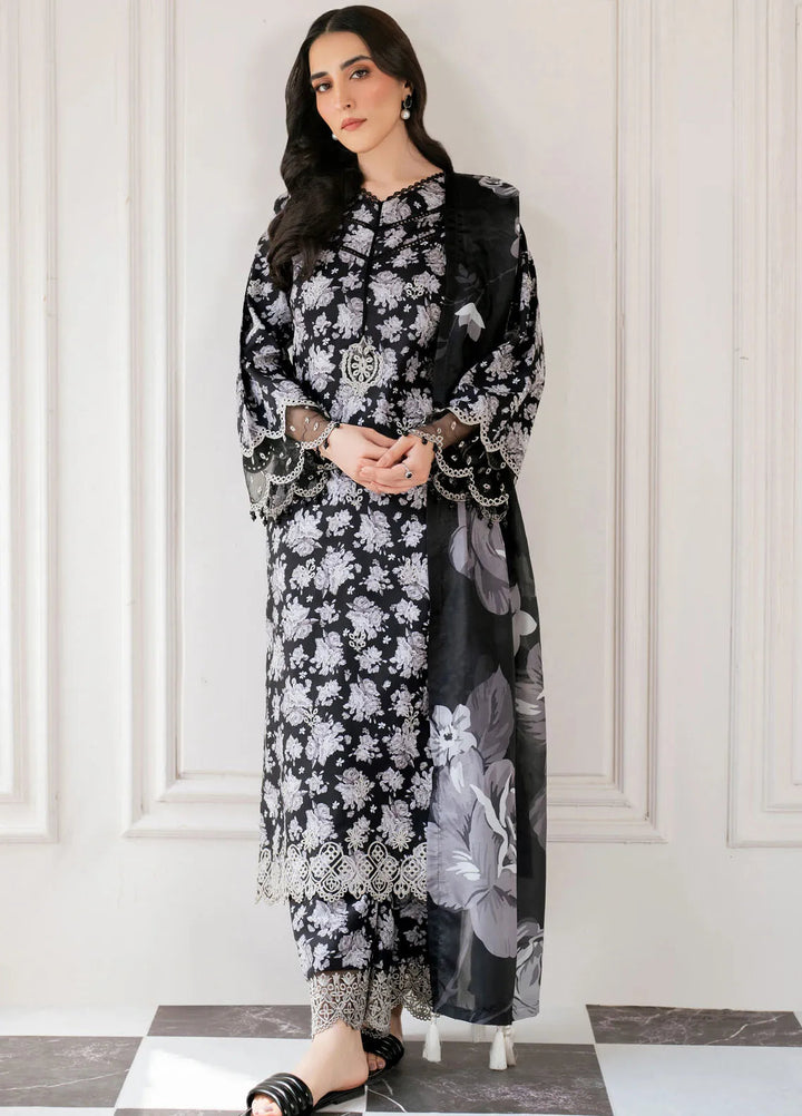 Hana Pret Embroidered Cotton Cambric 3 Piece Suit Vortex
