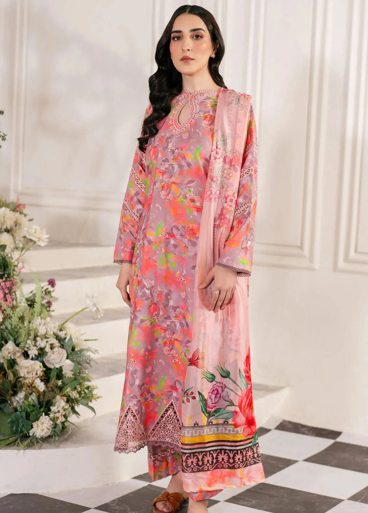 Hana Pret Embroidered Cotton Cambric 3 Piece Suit Whirl
