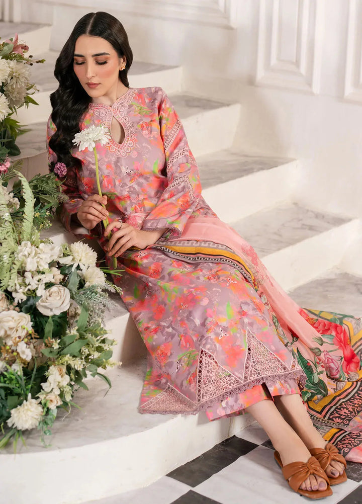 Hana Pret Embroidered Cotton Cambric 3 Piece Suit Whirl