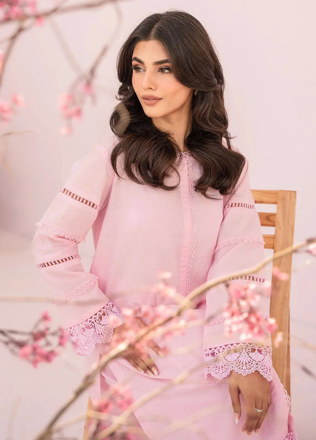 Hana Pret Embroidered Lawn 2 Piece Suit Candy Floss