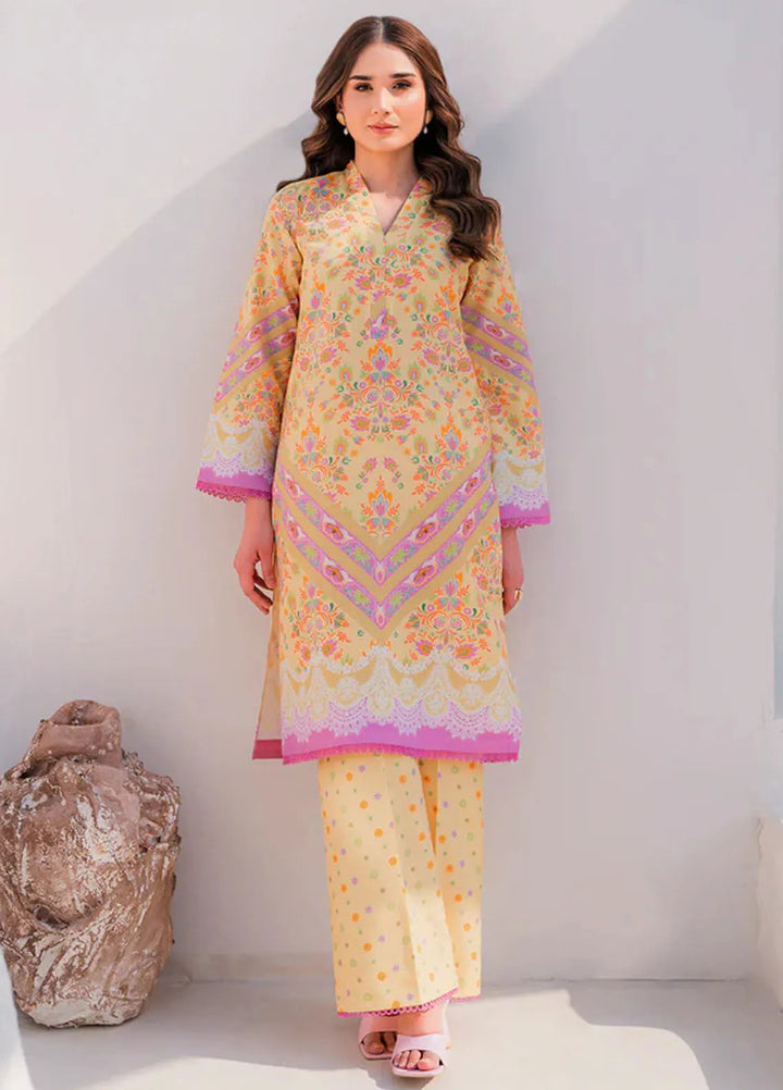 Hana Pret Printed Lawn Silk 2 Piece Suit Zesty