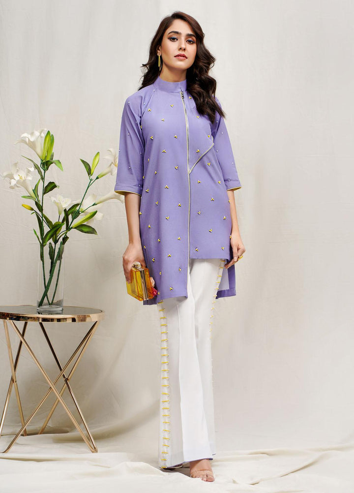 Hana Luxury Pret Embroidered Grip 2 Piece Dress Lavender ROCOB005