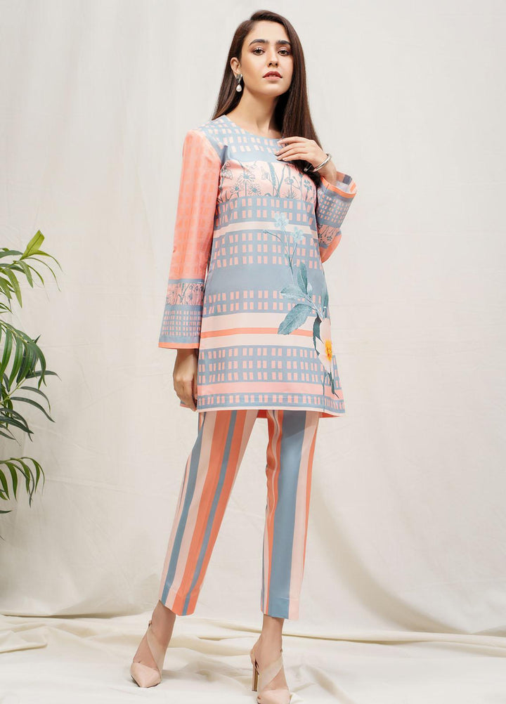 Hana Luxury Pret Embroidered Grip 2 Piece Dress Peach opal  ROCOB009