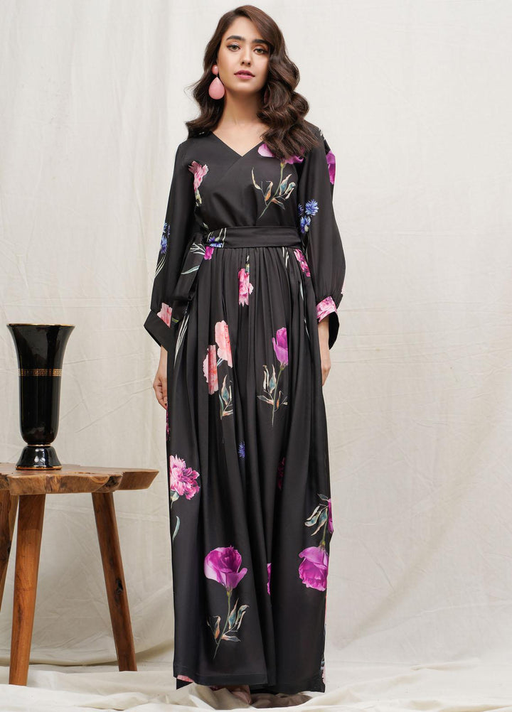 Hana Luxury Pret Embroidered Grip Shirt Rozman Black ROCOB011