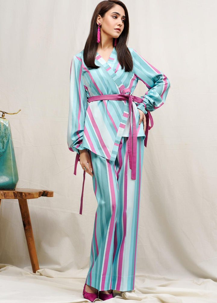 Hana Luxury Pret Embroidered Grip Shirt Stripe Hipe ROCOB008