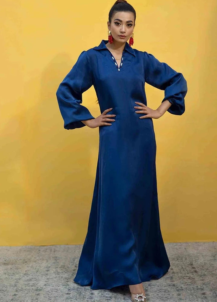 Hana Luxury Pret Embroidered Organza Gown An Affair in Blue-RAS-008