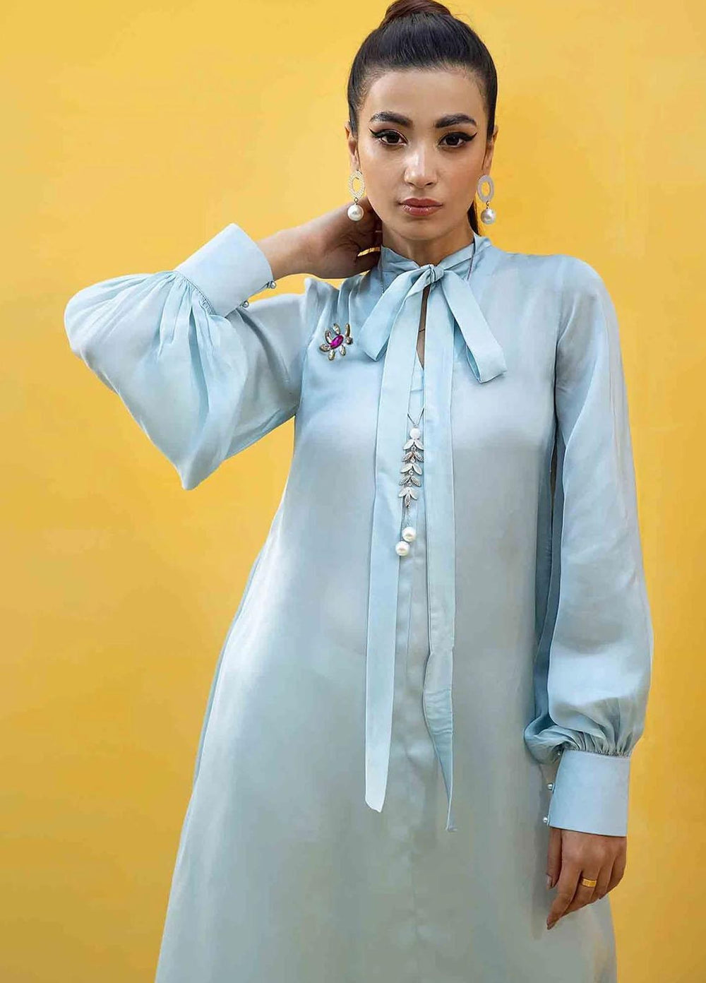 Hana Luxury Pret  Organza Frock Angels light-RAS-010