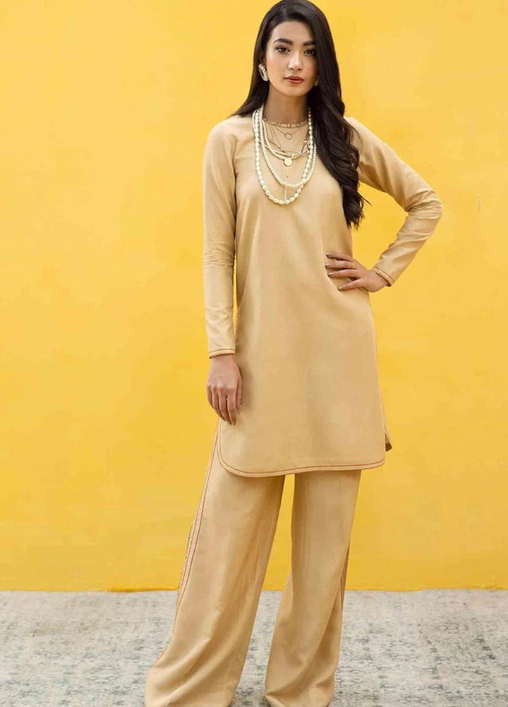 Hana Luxury Pret Embroidered Viscose 2 Piece Dress Staying Neutral-RAS-001