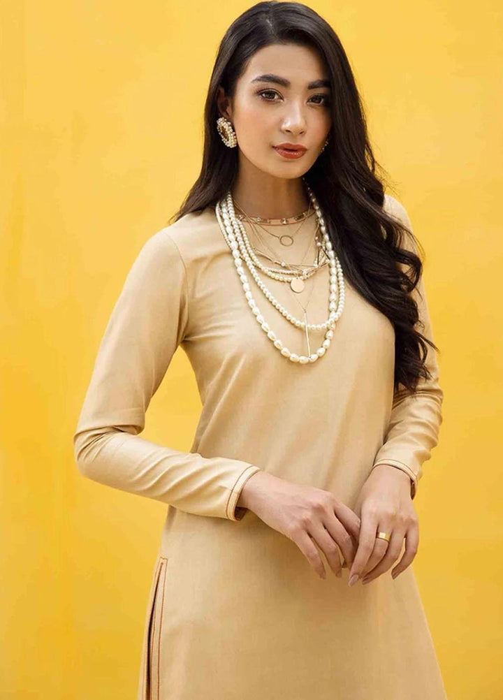 Hana Luxury Pret Embroidered Viscose 2 Piece Dress Staying Neutral-RAS-001