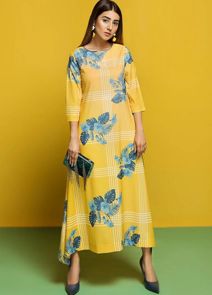 Hana Luxury Pret Embroidered Grip Shirt Sun Shine