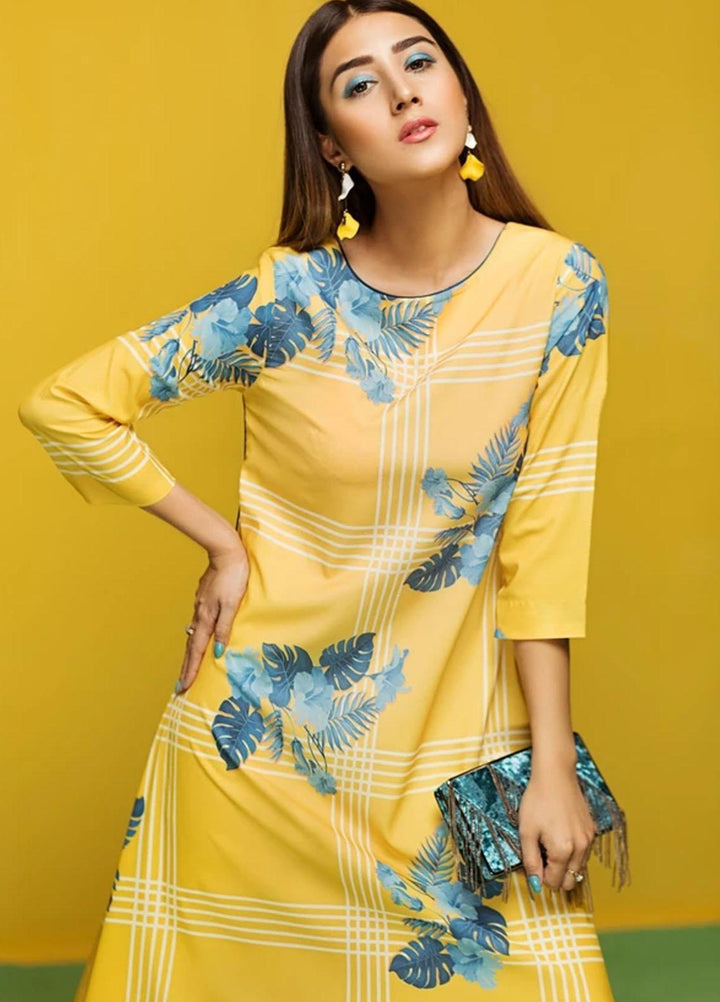 Hana Luxury Pret Embroidered Grip Shirt Sun Shine