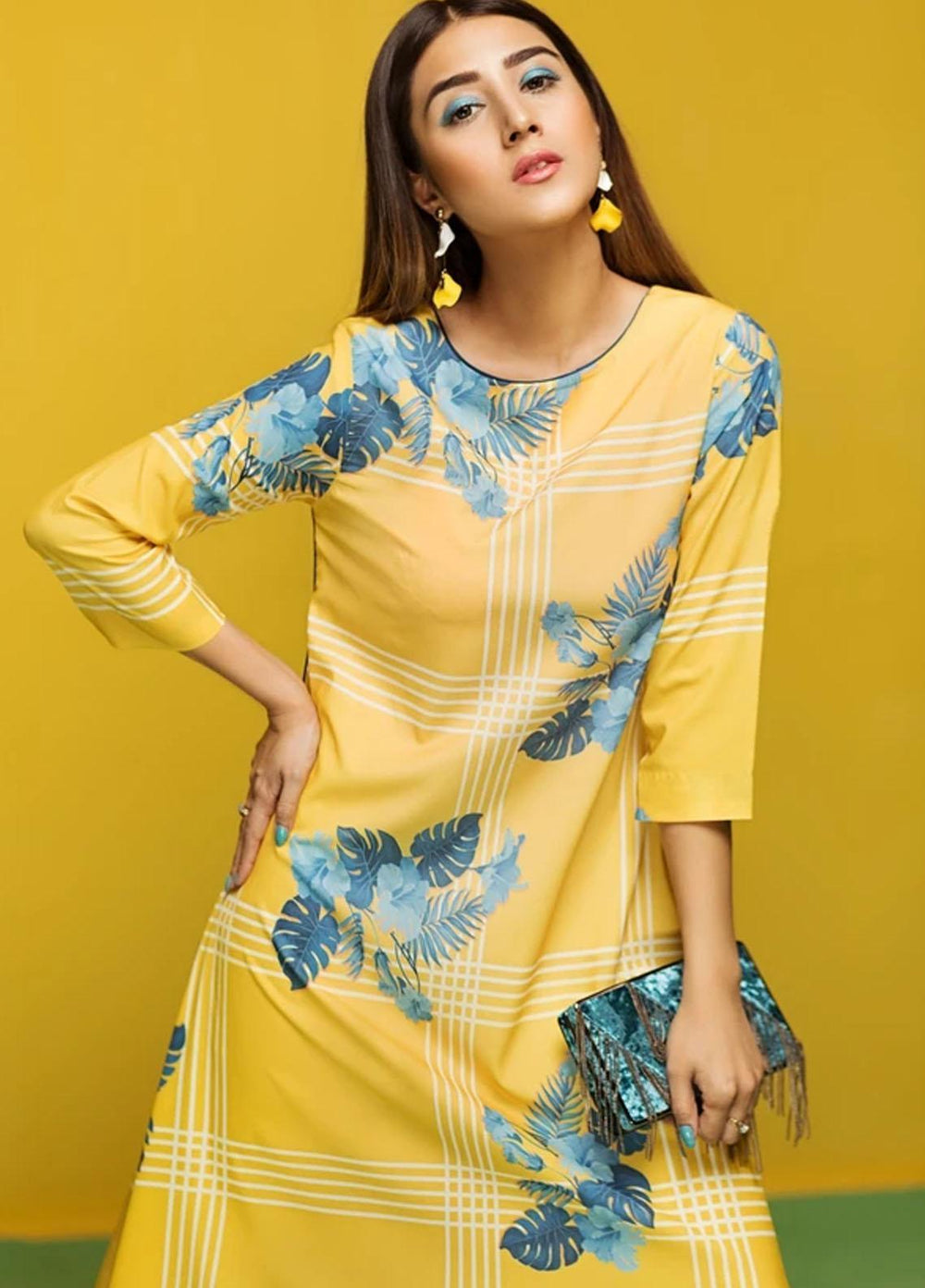 Hana Luxury Pret Embroidered Grip Shirt Sun Shine
