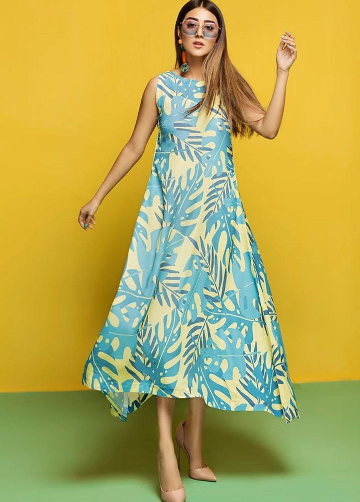 Hana Luxury Pret Embroidered Grip Shirt Swiss bleu