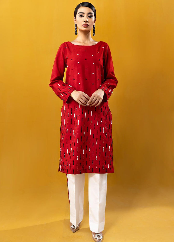 Hana Embroidered Raw Silk Stitched 2 Piece Suit Go Rich