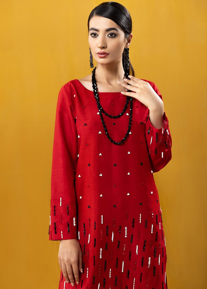 Hana Embroidered Raw Silk Stitched 2 Piece Suit Go Rich