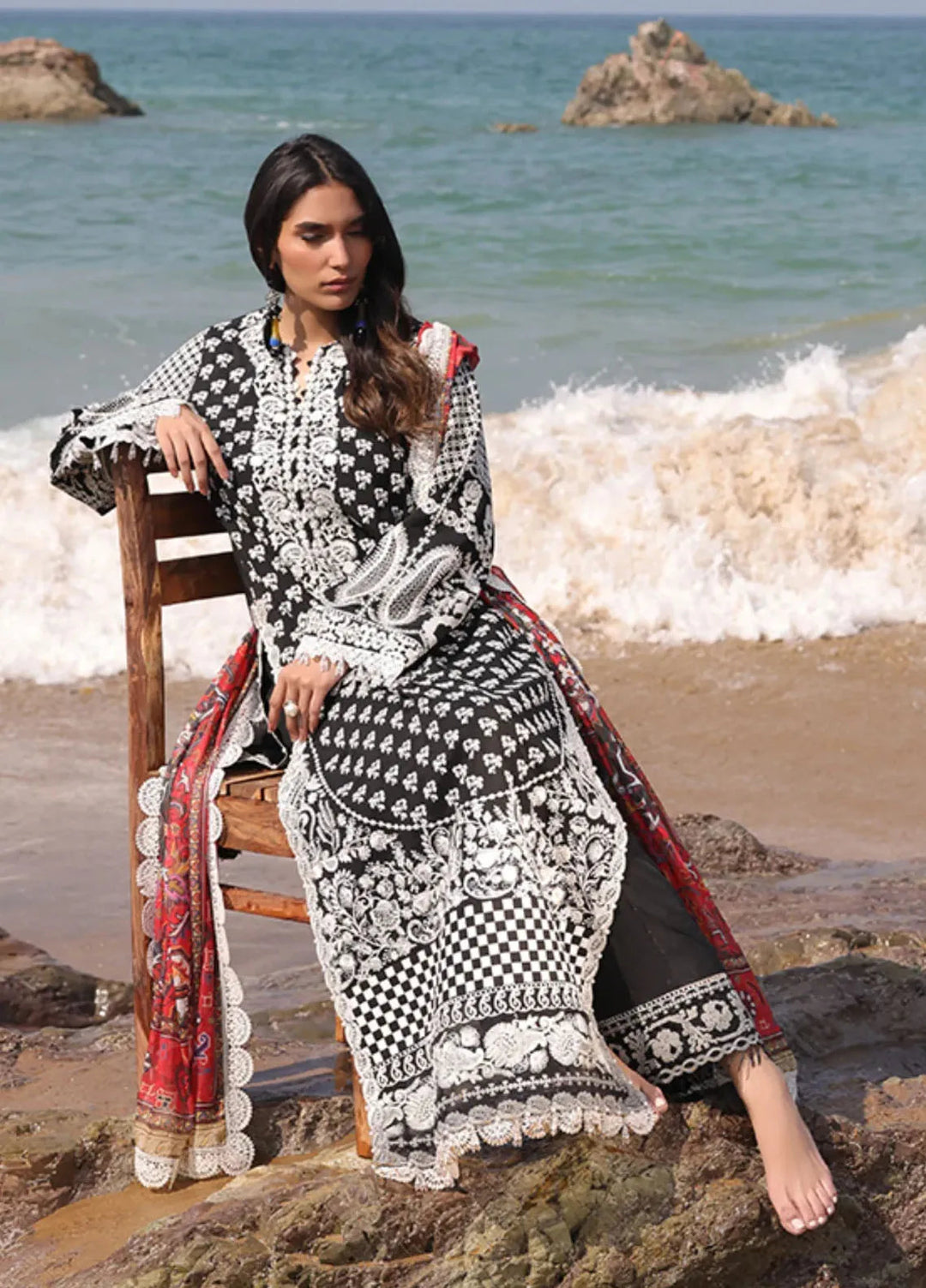 Hania by Imrozia Premium Embroidered Lawn Suits Unstitched 3 Piece IM25HL SL-75 Anoud - Summer Collection