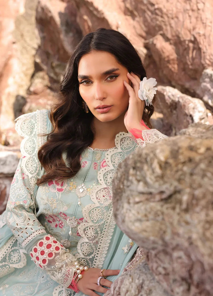 Hania by Imrozia Premium Embroidered Lawn Suits Unstitched 3 Piece IM25HL SL-76 A Aidan - Summer Collection