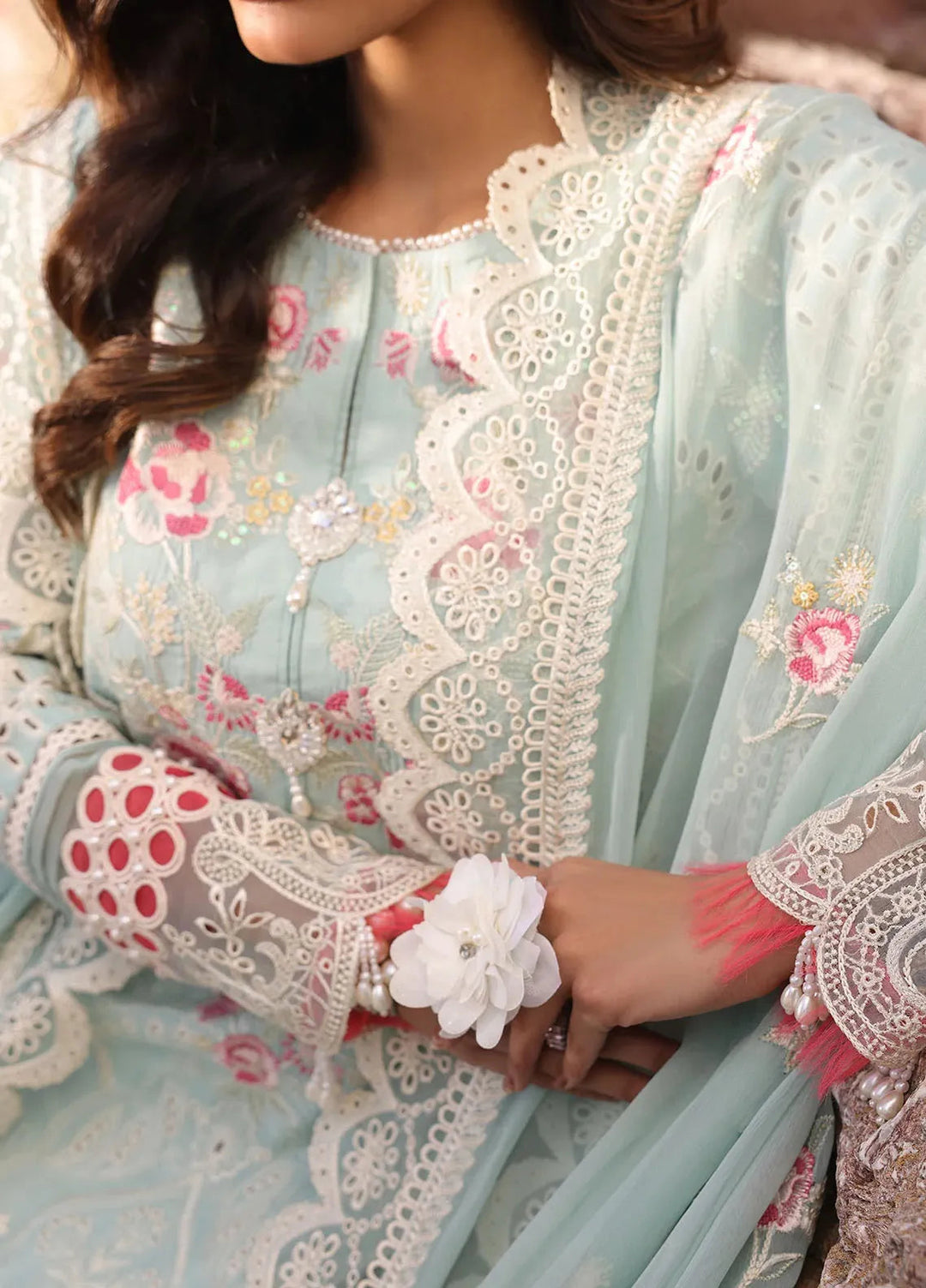 Hania by Imrozia Premium Embroidered Lawn Suits Unstitched 3 Piece IM25HL SL-76 A Aidan - Summer Collection