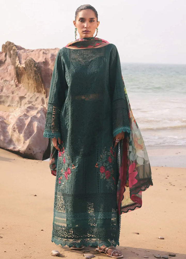 Hania by Imrozia Premium Embroidered Lawn Suits Unstitched 3 Piece IM25HL Sl-77 A Rameen - Summer Collection