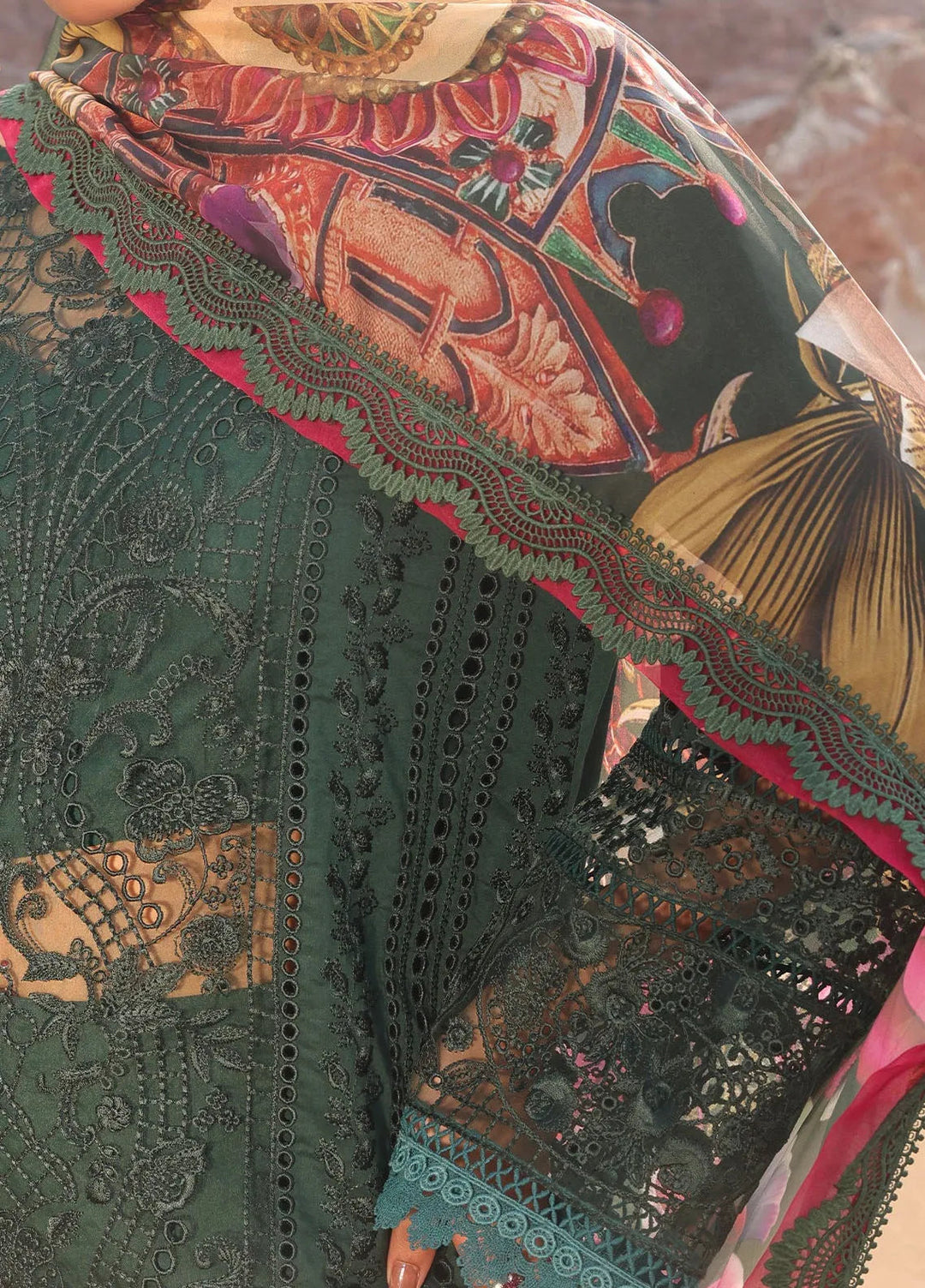 Hania by Imrozia Premium Embroidered Lawn Suits Unstitched 3 Piece IM25HL Sl-77 A Rameen - Summer Collection