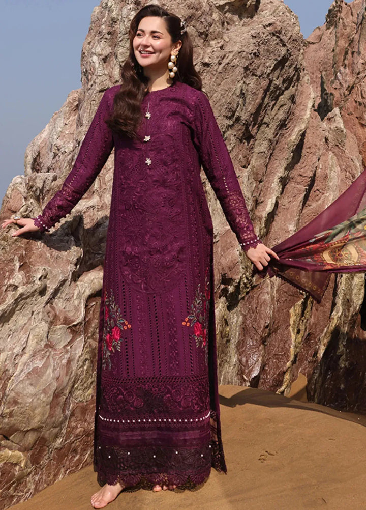 Hania by Imrozia Premium Embroidered Lawn Suits Unstitched 3 Piece IM25HL SL-77 Izaan - Summer Collection