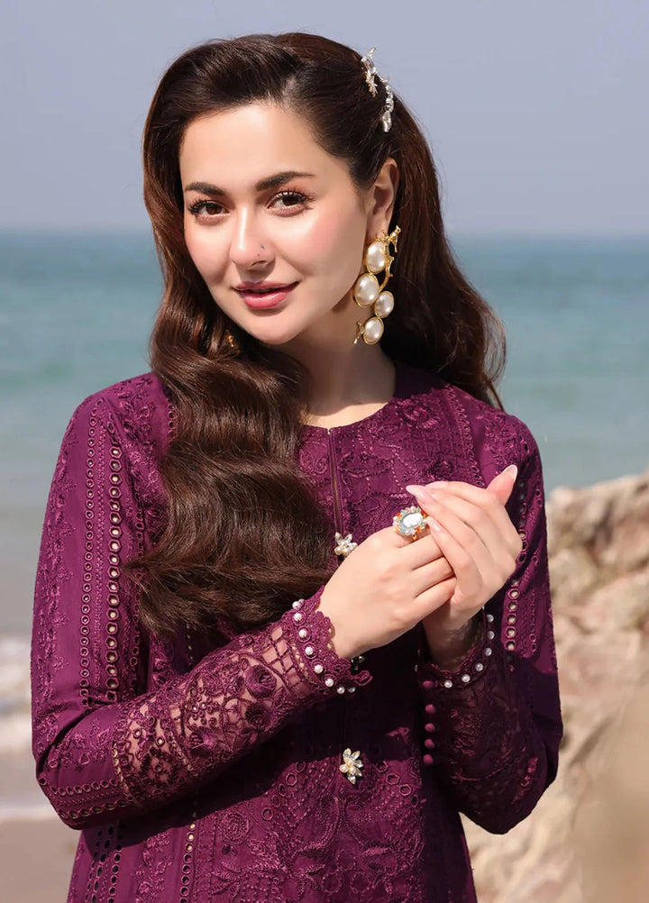 Hania by Imrozia Premium Embroidered Lawn Suits Unstitched 3 Piece IM25HL SL-77 Izaan - Summer Collection