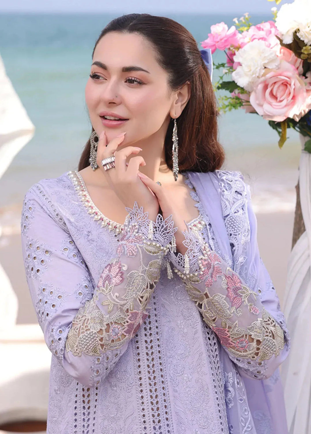 Hania by Imrozia Premium Embroidered Lawn Suits Unstitched 3 Piece IM25HL SL-78 Feeha - Summer Collection