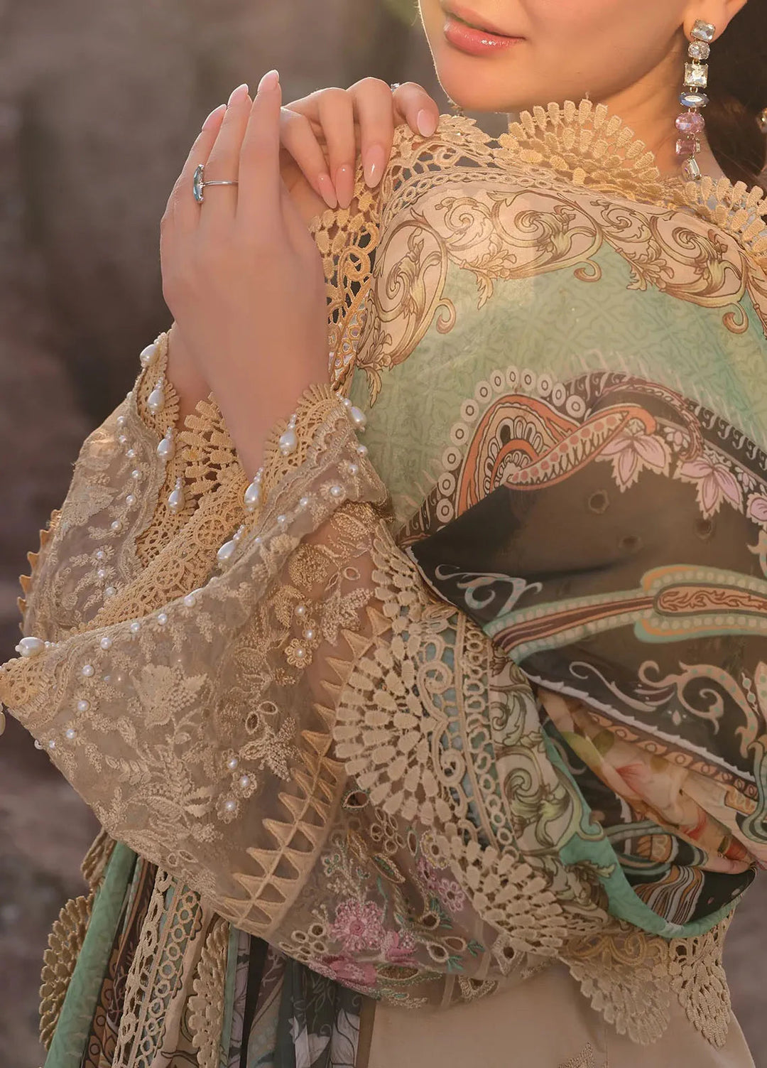 Hania by Imrozia Premium Embroidered Lawn Suits Unstitched 3 Piece IM25HL SL-83 Ayzal - Summer Collection