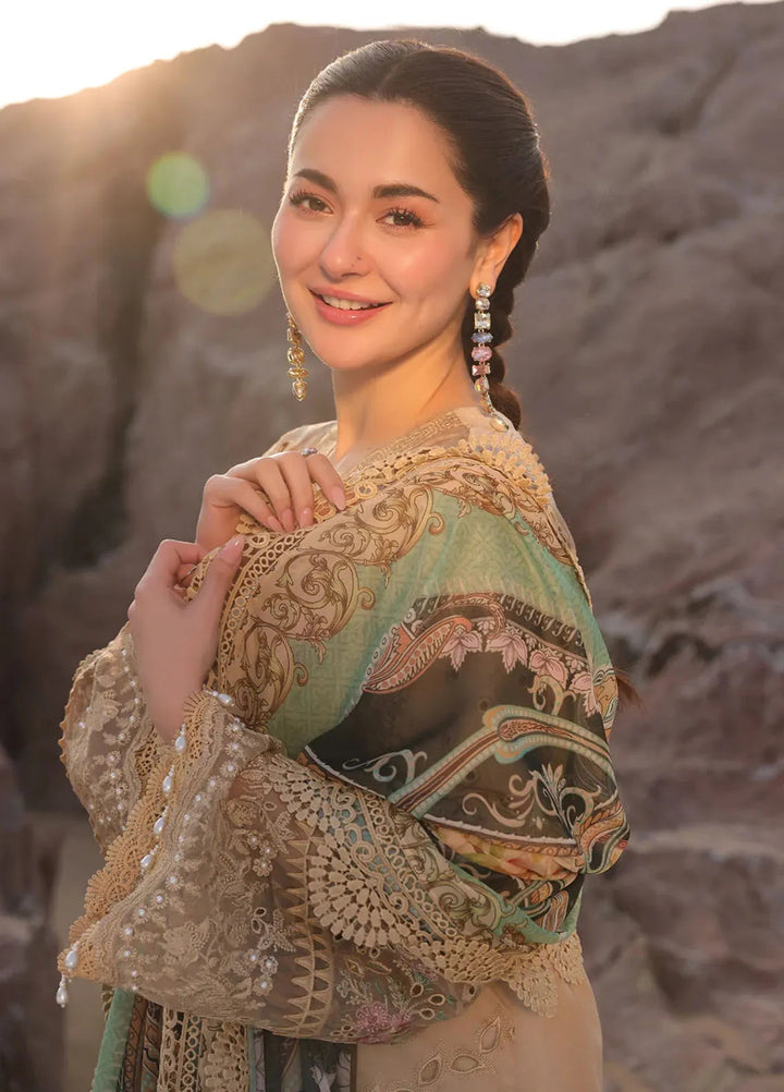 Hania by Imrozia Premium Embroidered Lawn Suits Unstitched 3 Piece IM25HL SL-83 Ayzal - Summer Collection