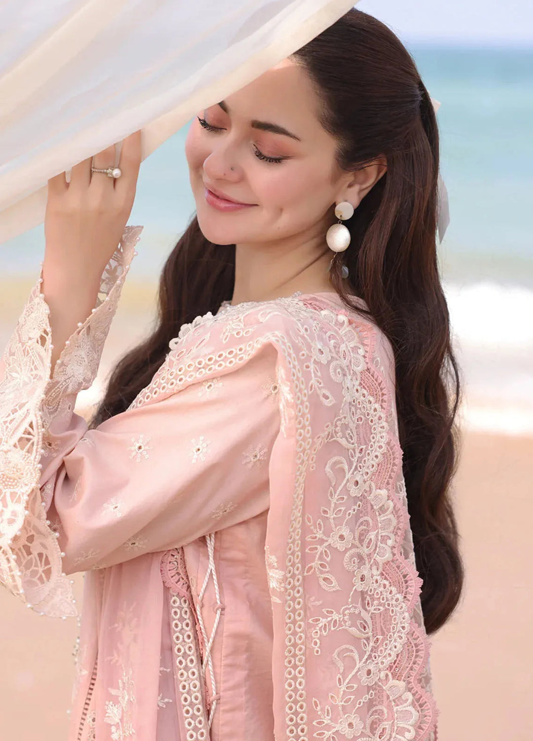 Hania by Imrozia Premium Embroidered Lawn Suits Unstitched 3 Piece IM25HL SL-84 Amaya - Summer Collection