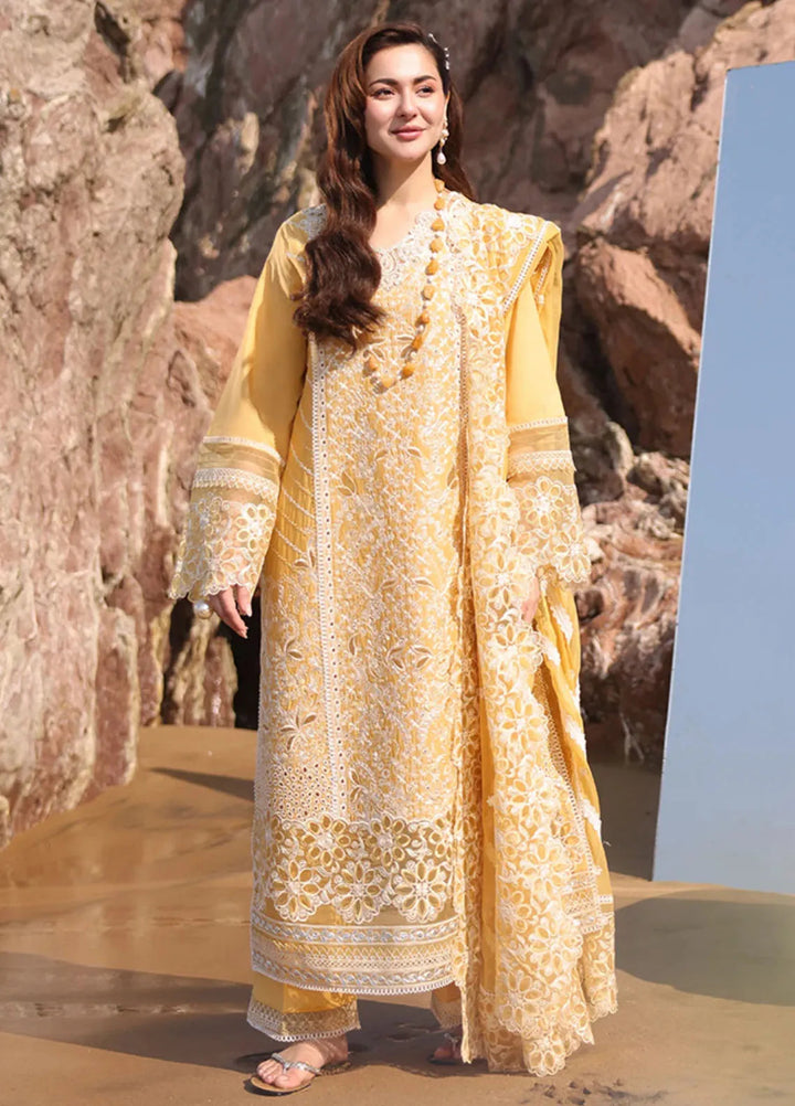 Hania by Imrozia Premium Embroidered Lawn Suits Unstitched 3 Piece IM25HL SL-85 Anaya - Summer Collection