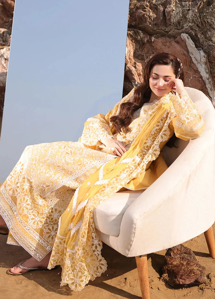 Hania by Imrozia Premium Embroidered Lawn Suits Unstitched 3 Piece IM25HL SL-85 Anaya - Summer Collection