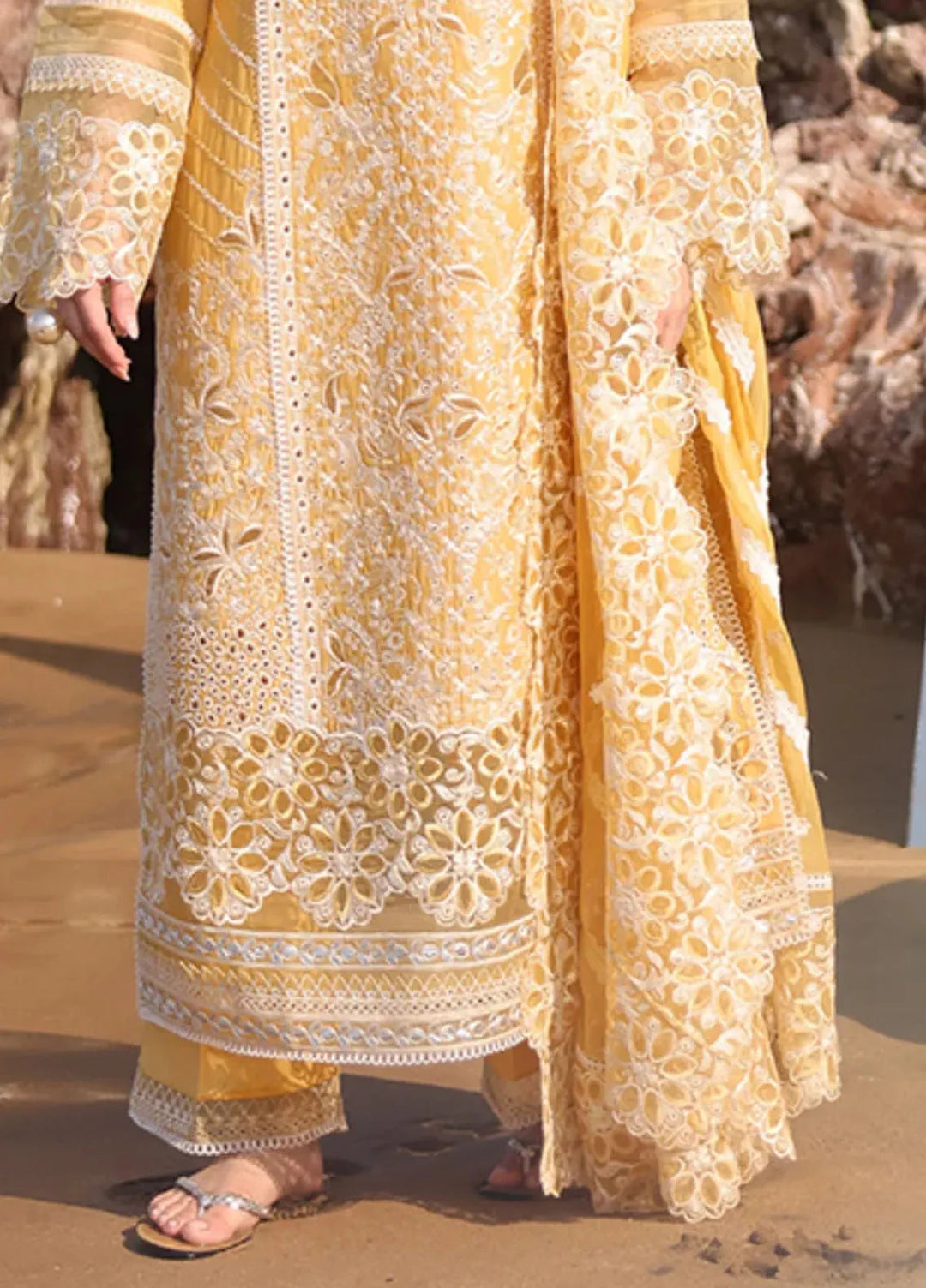 Hania by Imrozia Premium Embroidered Lawn Suits Unstitched 3 Piece IM25HL SL-85 Anaya - Summer Collection