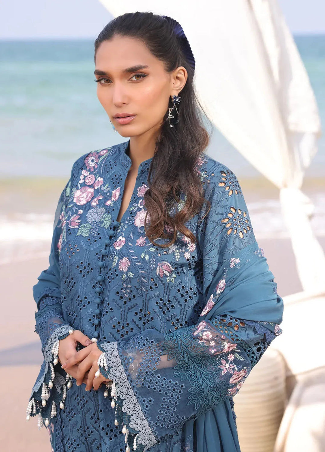 Hania by Imrozia Premium Embroidered Lawn Suits Unstitched 3 Piece IM25HL SL-86 Mirha - Summer Collection