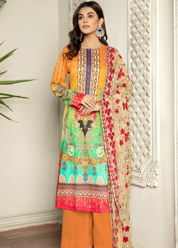 Hania by Zebaish Embroidered Lawn Suits Unstitched 3 Piece ZSH21HN D-03 - Summer Collection