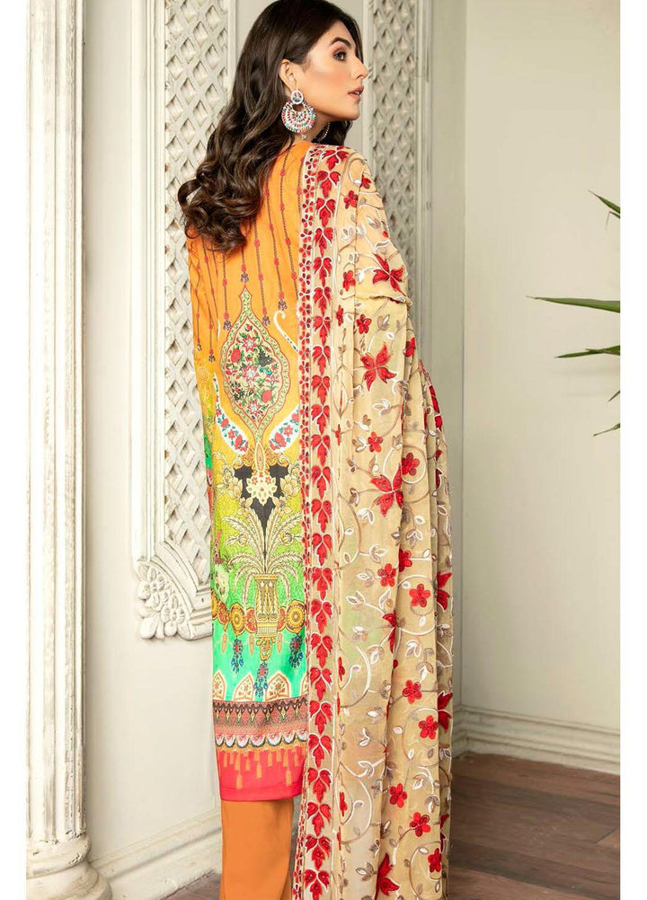 Hania by Zebaish Embroidered Lawn Suits Unstitched 3 Piece ZSH21HN D-03 - Summer Collection