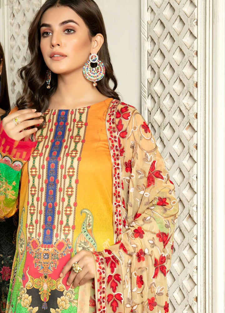 Hania by Zebaish Embroidered Lawn Suits Unstitched 3 Piece ZSH21HN D-03 - Summer Collection