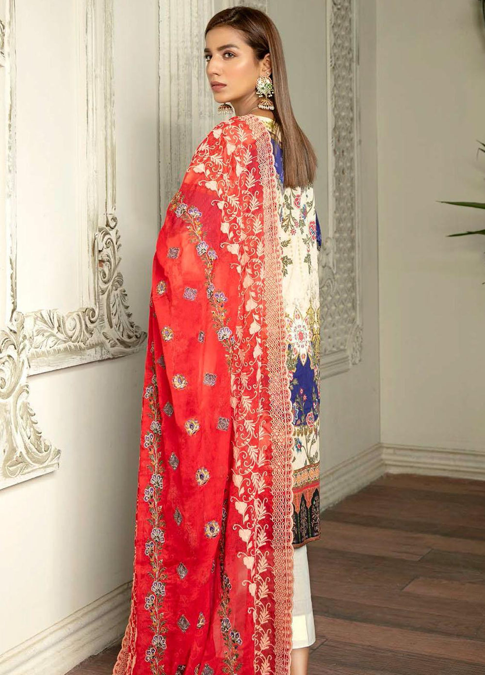 Hania by Zebaish Embroidered Lawn Suits Unstitched 3 Piece ZSH21HN D-09 - Summer Collection