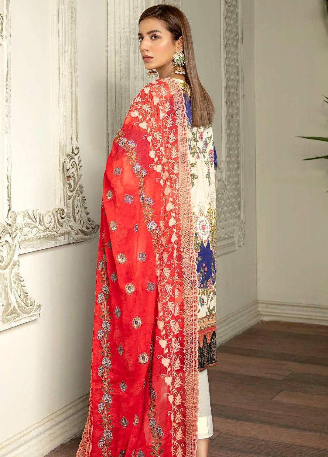 Hania by Zebaish Embroidered Lawn Suits Unstitched 3 Piece ZSH21HN D-09 - Summer Collection