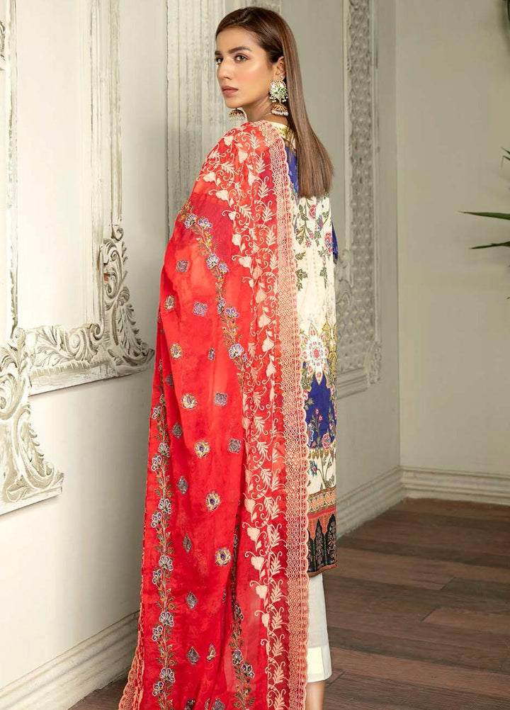 Hania by Zebaish Embroidered Lawn Suits Unstitched 3 Piece ZSH21HN D-09 - Summer Collection