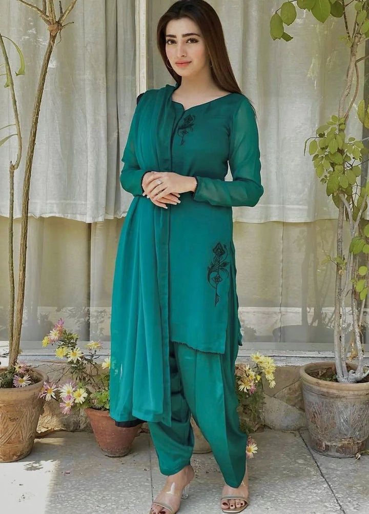 Hanim Pret Embroidered Chiffon 3 Piece Suit Mahi