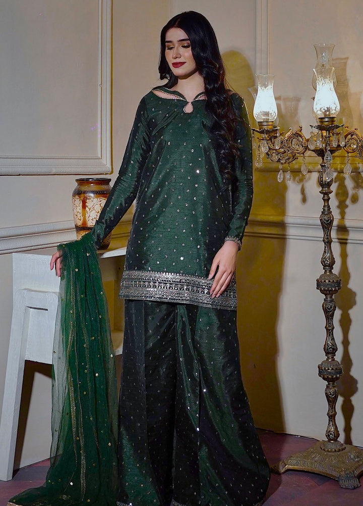 Hanim Pret Embroidered Raw Silk 3 Piece Suit Zebaish