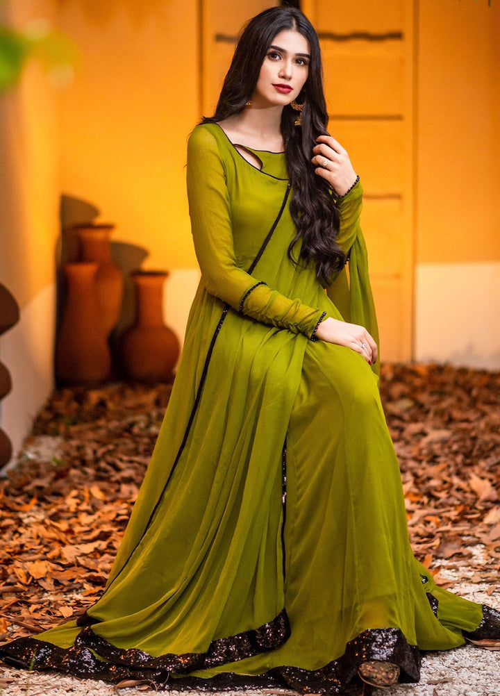 Hanim Pret Plain Chiffon 2 Piece Suit Mehwar