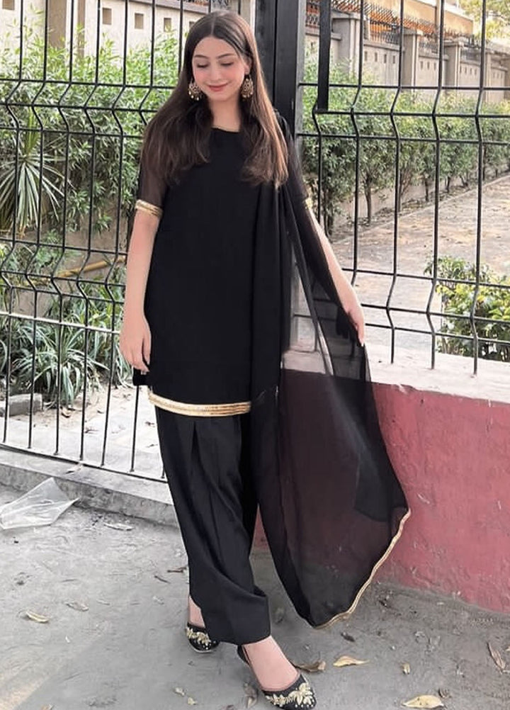 Hanim Pret Plain Chiffon 3 Piece Suit Wujdan