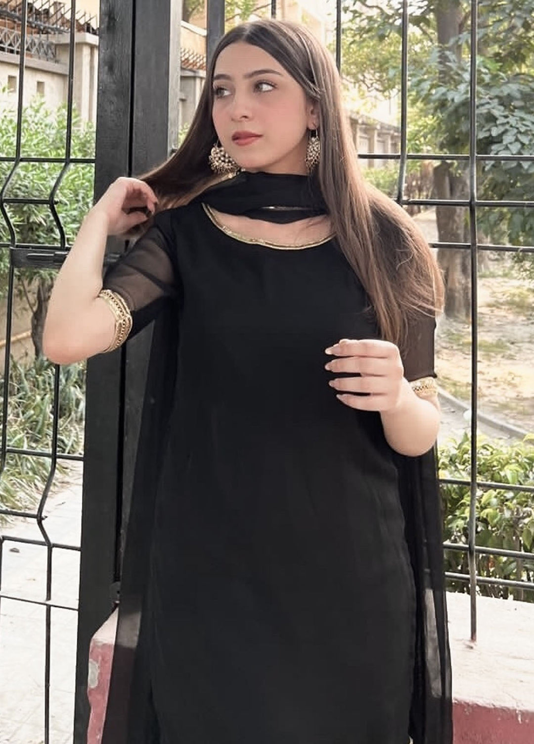 Hanim Pret Plain Chiffon 3 Piece Suit Wujdan