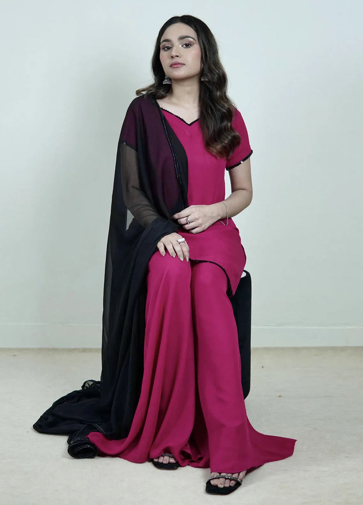 Hanim Pret Plain Crepe Malae 3 Piece Suit Zyva