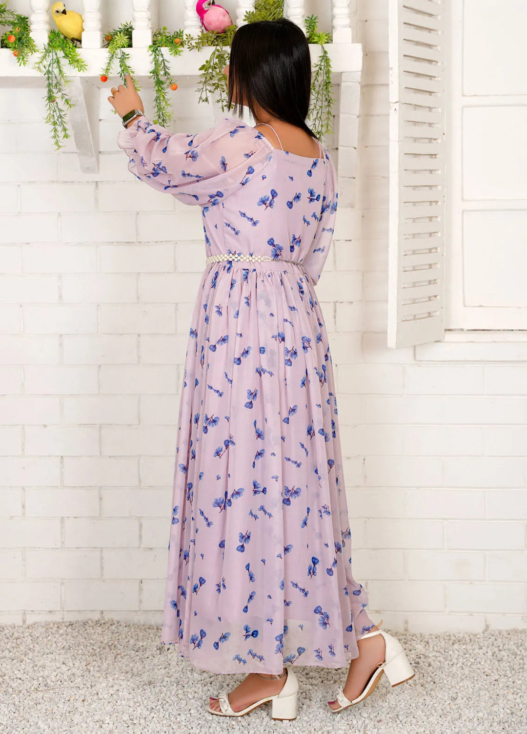 Hanim Pret Printed Chiffon 2 Piece Suit Pearl Essence